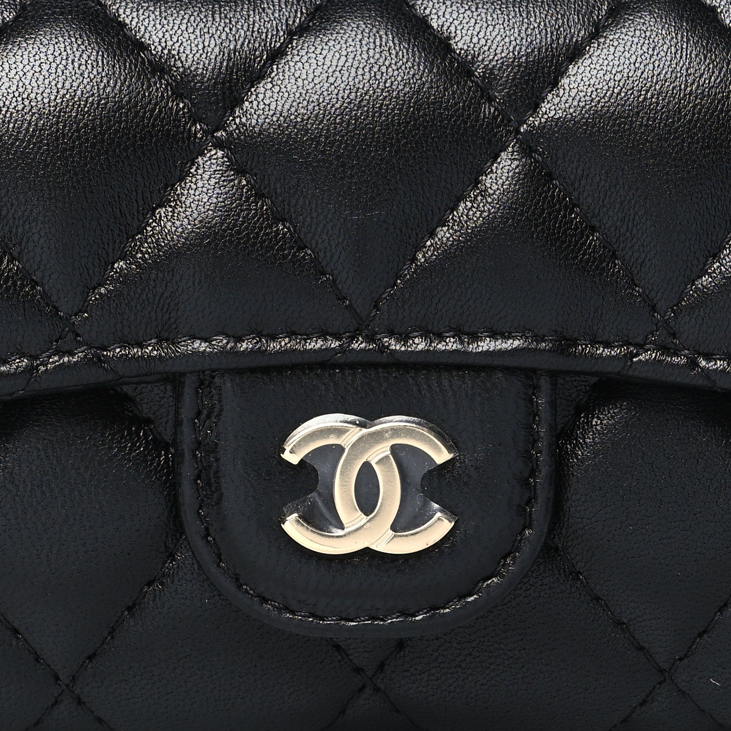 Chanel Lambskin Quilted Classic 4 Key Holder Wallet Black 9 of 12