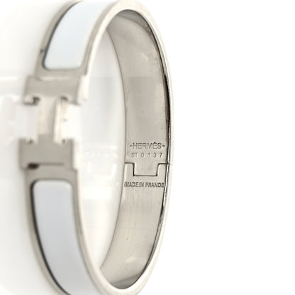 Hermes Enamel Narrow Clic Clac H Bracelet GM White 4 of 5