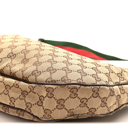 Gucci Monogram Web Medium Half Moon Hobo Dark Brown 9 of 9