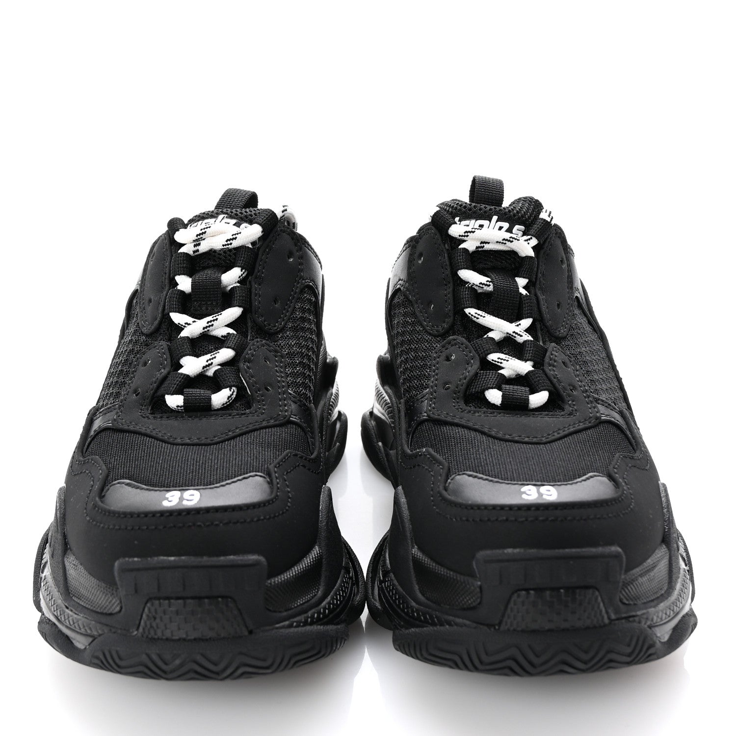 Balenciaga Fabric Mesh Womens Triple S Mule Sneakers 39 Black 3 of 9
