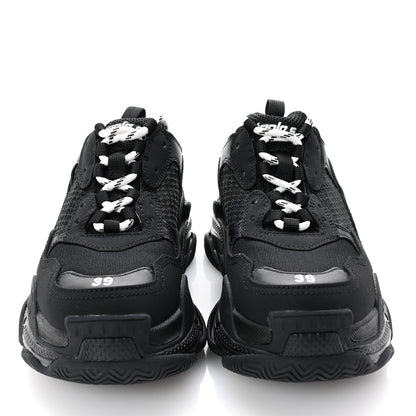 Balenciaga Fabric Mesh Womens Triple S Mule Sneakers 39 Black 3 of 9