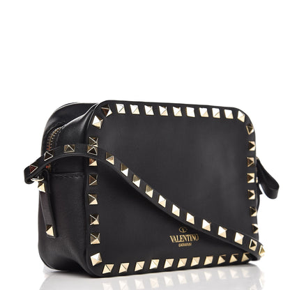 Valentino Garavani Calfskin Rockstud Camera Crossbody Bag Black 3 of 8
