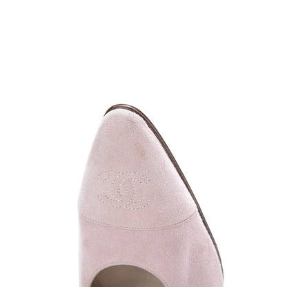Chanel Suede Goatskin CC Cap Toe Pumps 39.5 Pink 10 of 12