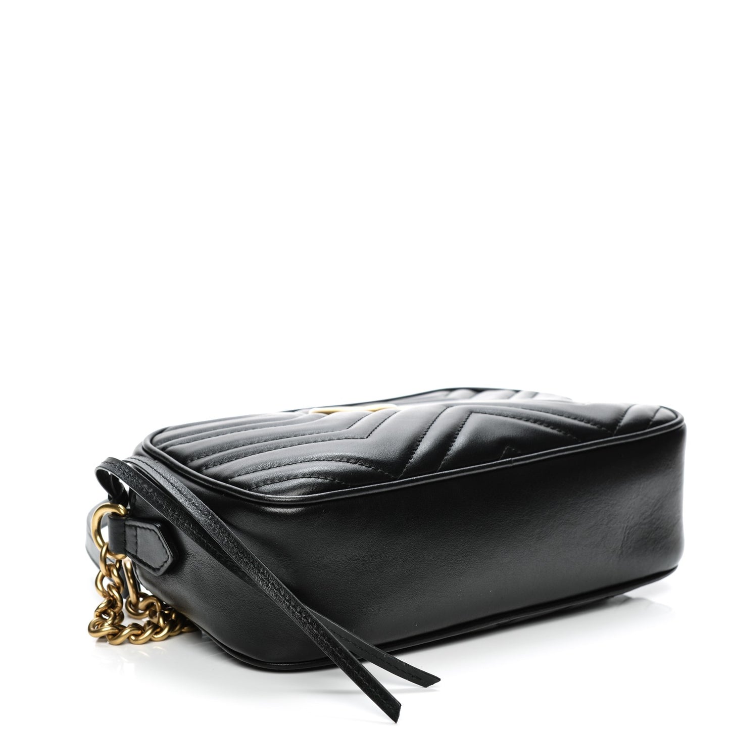 Calfskin Matelasse Small GG Marmont Chain Shoulder Bag Black