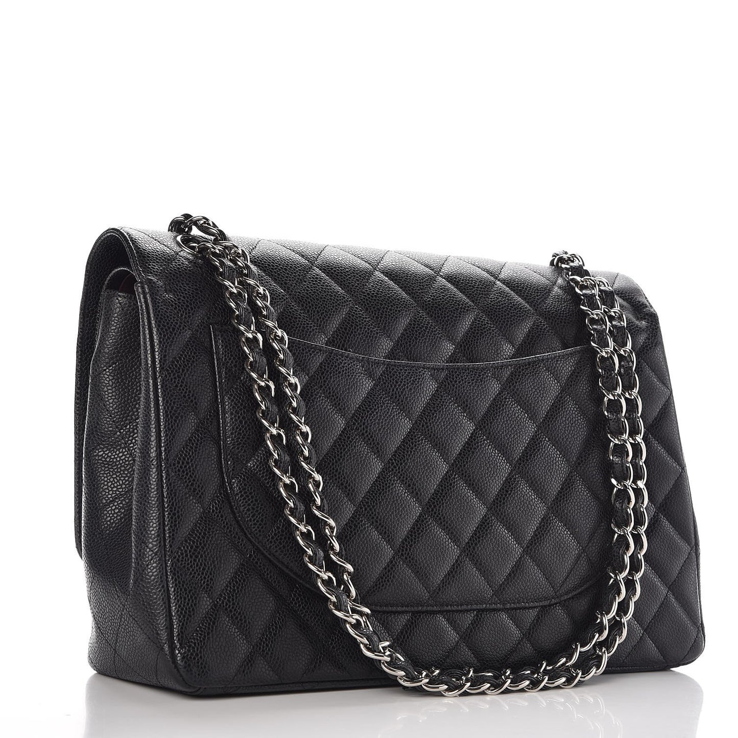 Caviar Quilted Maxi Double Flap Black