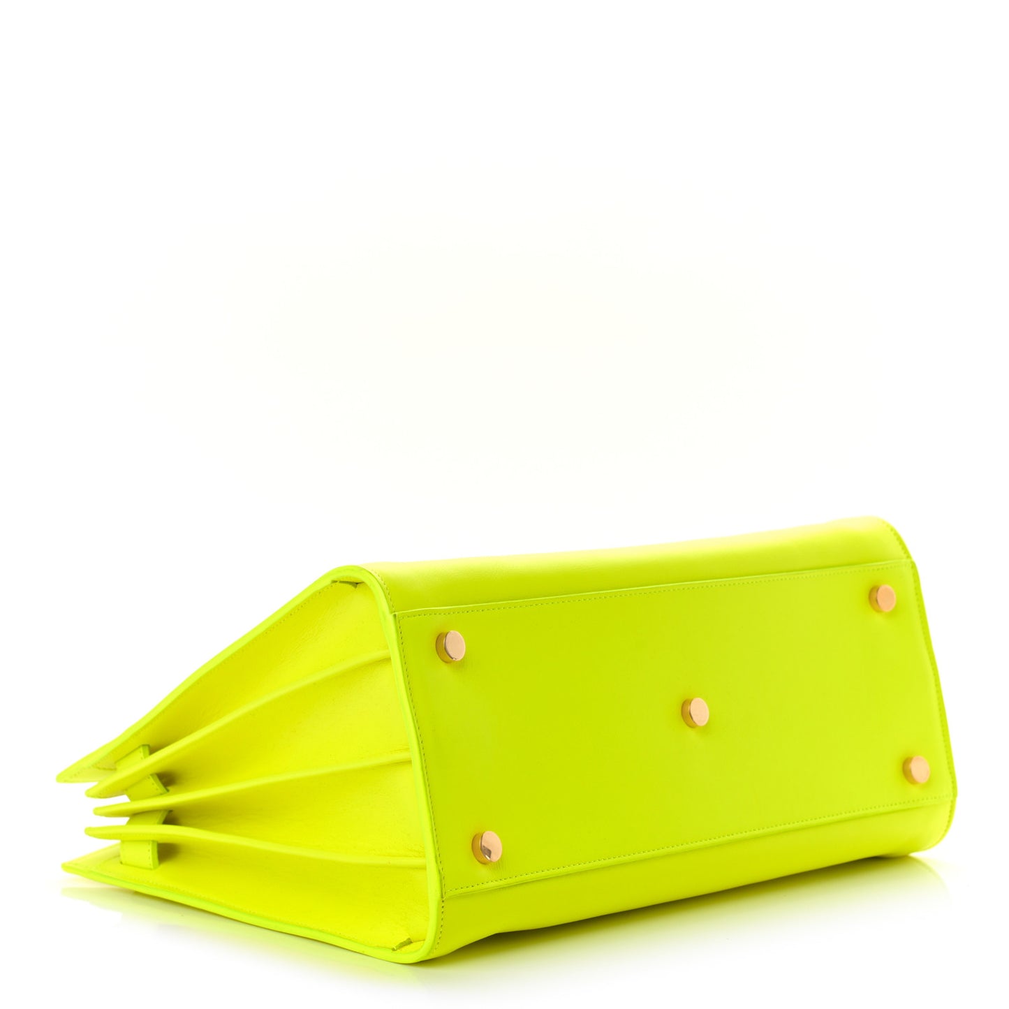 Calfskin Small Sac De Jour Bag Neon Yellow