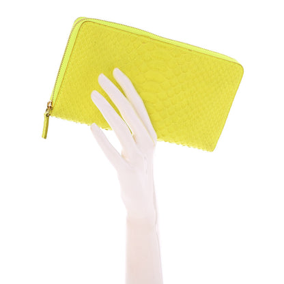 Celine Python Large Zip Around Multifunction Wallet Yellow 2 of 8
