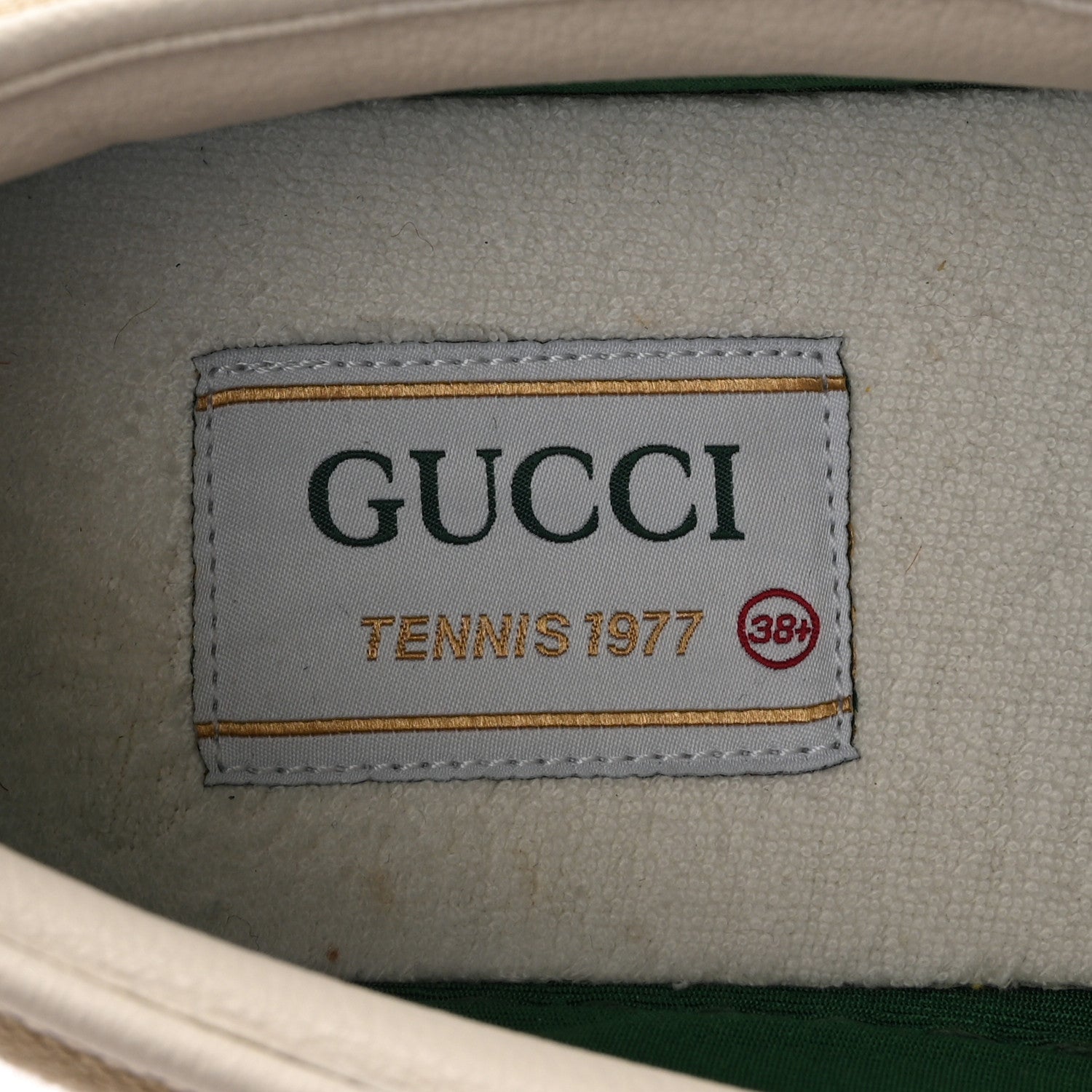 Gucci GG Monogram Womens 1977 Tennis Slip On 30mm Sneakers 38.5 Beige Ebony Mystic White 8 of 9