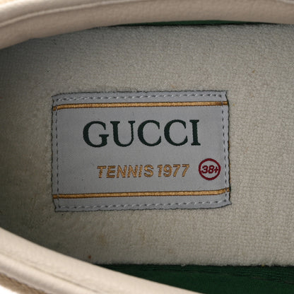 Gucci GG Monogram Womens 1977 Tennis Slip On 30mm Sneakers 38.5 Beige Ebony Mystic White 8 of 9