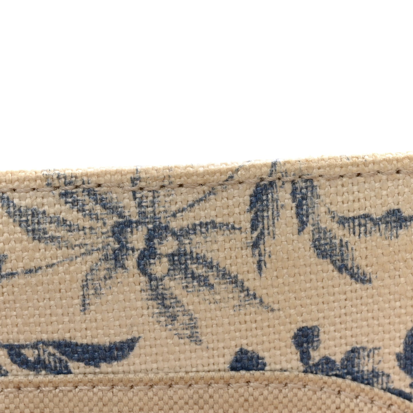 Canvas Herbarium Print Ribbon Top Handle Bag Blue