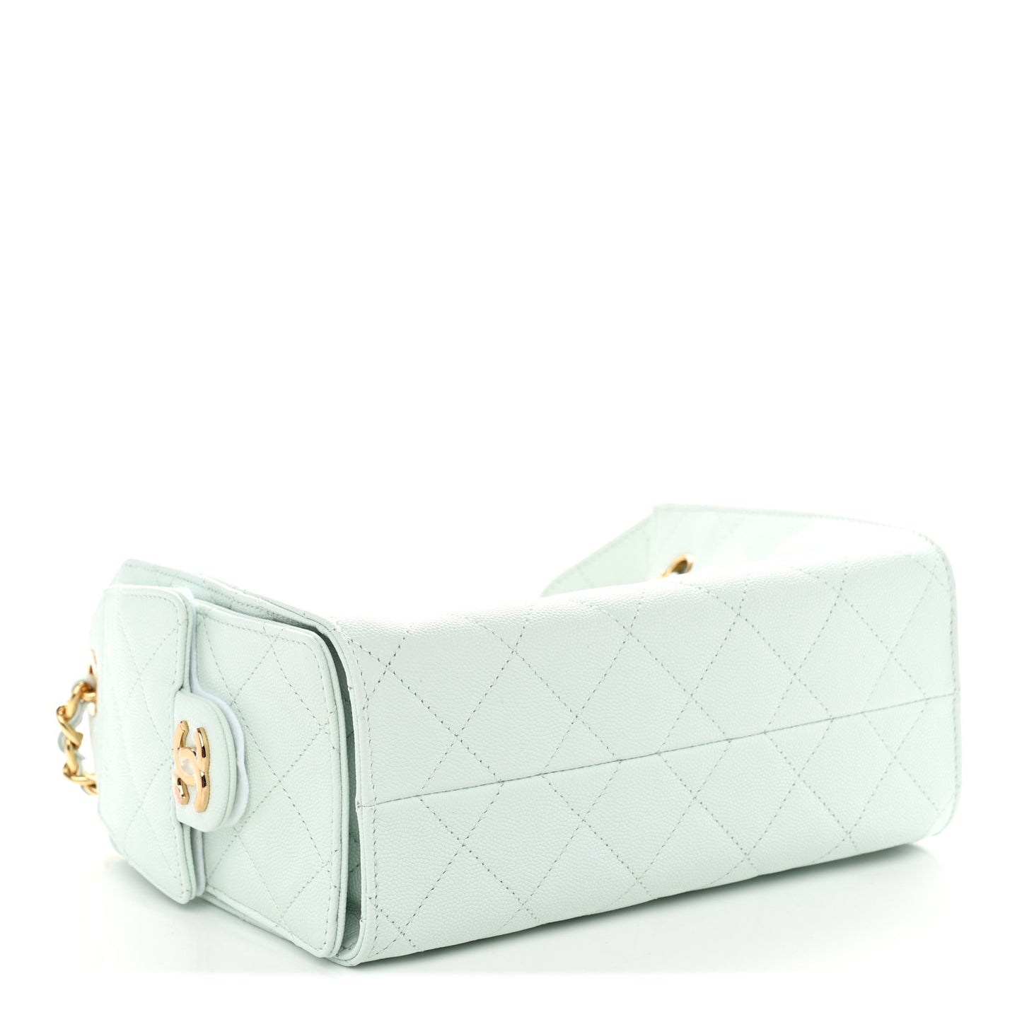 Caviar Quilted Mini Chanel 25 Handbag Light Green
