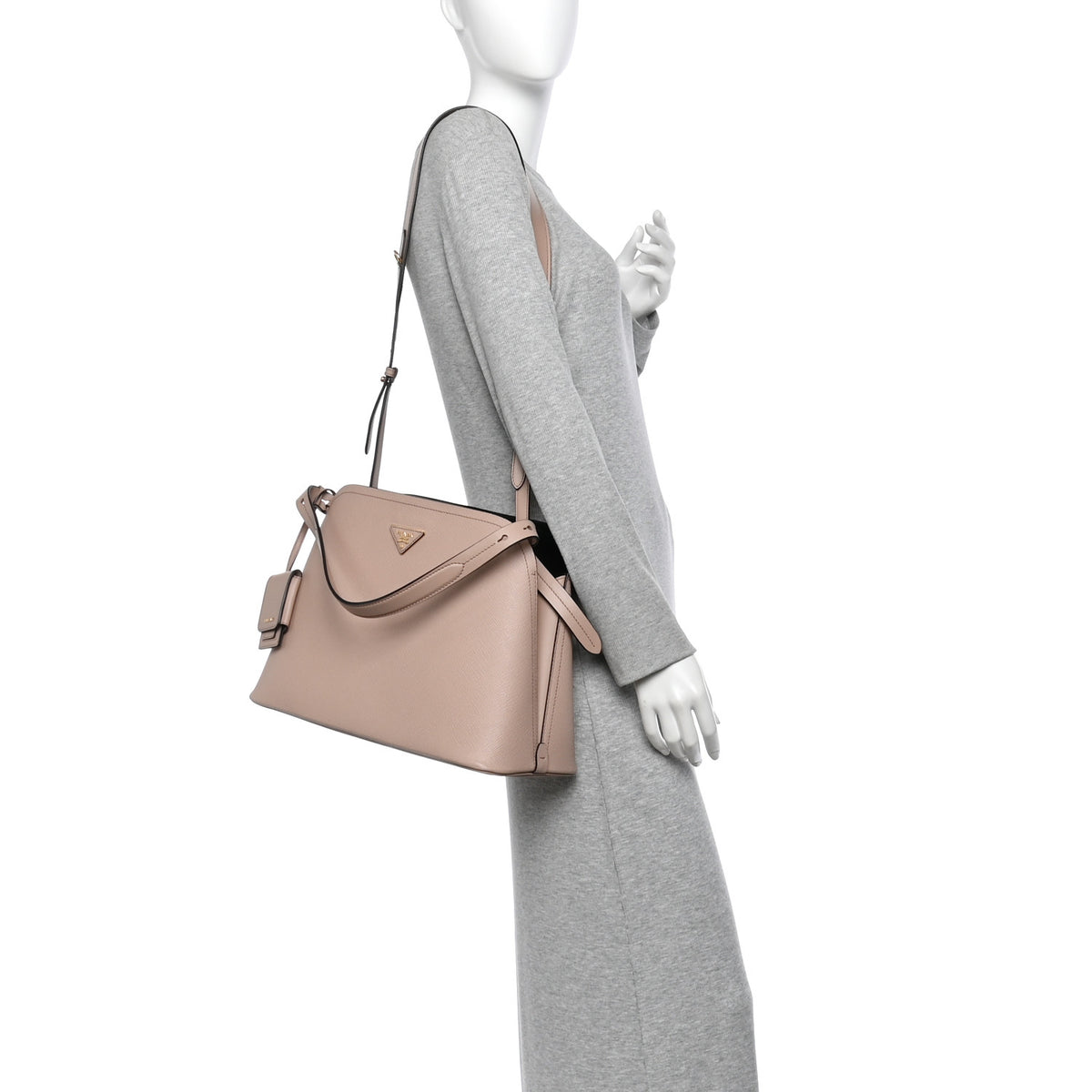 Prada Saffiano Cuir Matinee Tote Cipria Black 2 of 9