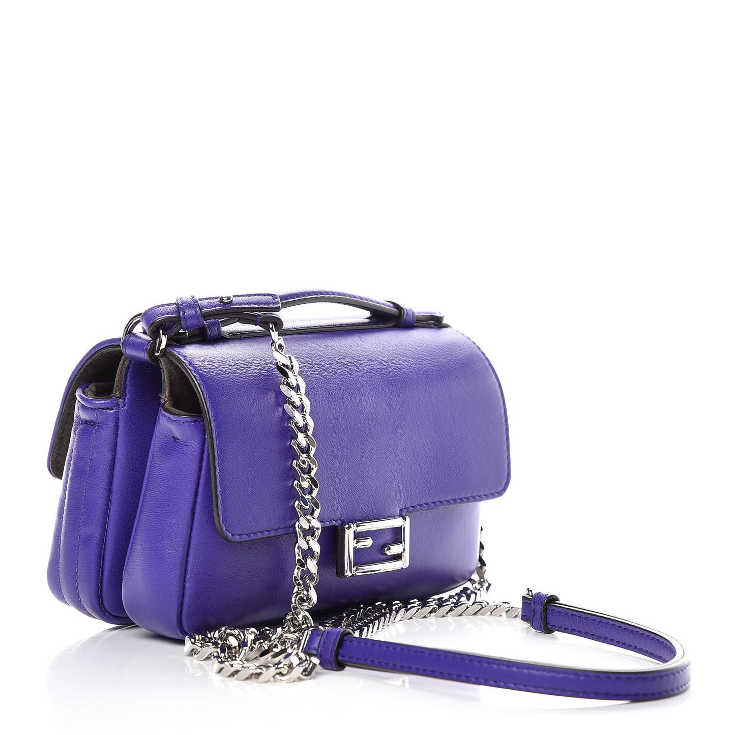 Shiny Nappa Trapuntata Micro Double Baguette Purple
