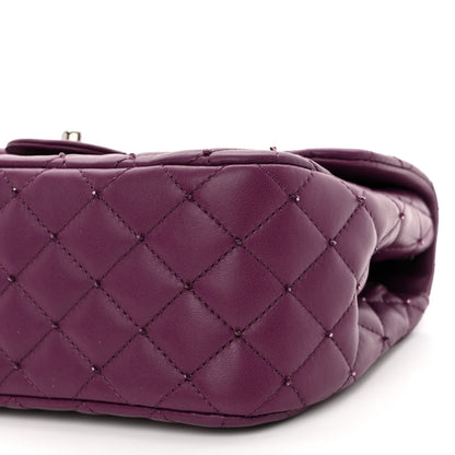 Chanel Lambskin Quilted Studded Flap Purple 10 of 10