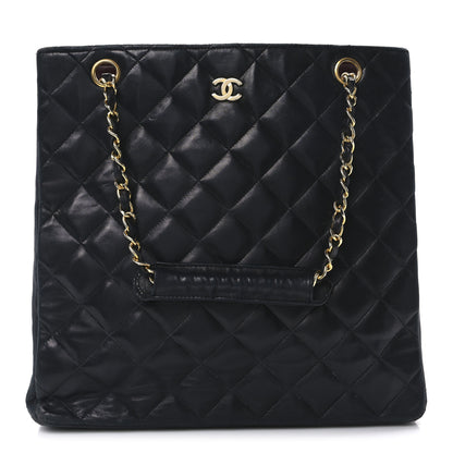 Chanel Lambskin Quilted Shopping Tote Black 1 of 10