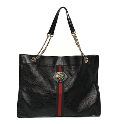 Gucci Calfskin Large Rajah Chain Tote Black 1 of 13