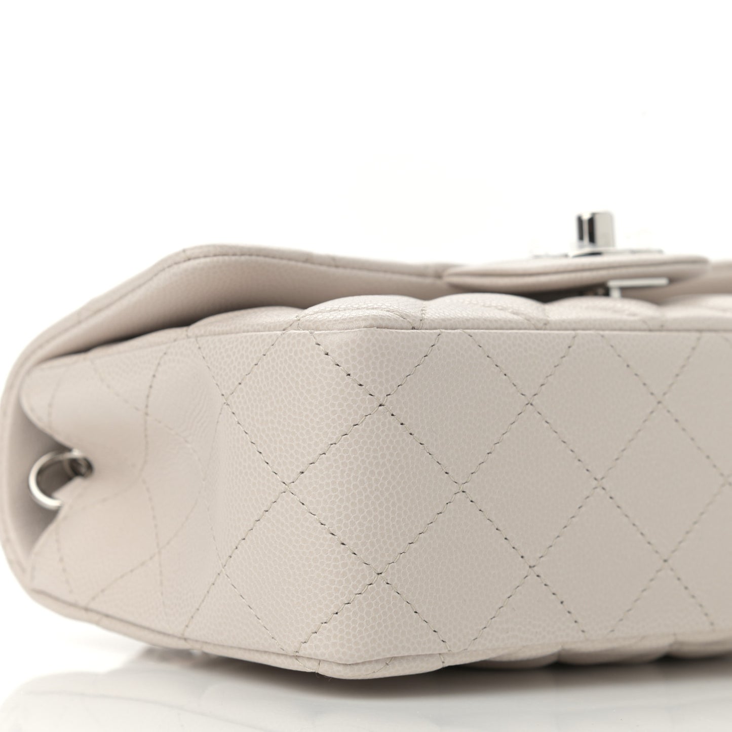 Caviar Quilted Mini Rectangular Flap Ivory