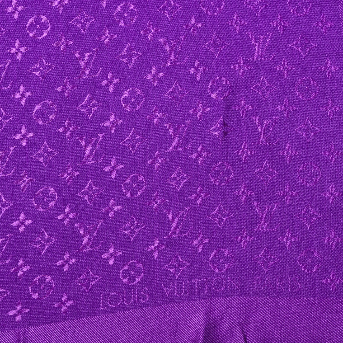 Wool Silk Monogram Shawl Amethyste