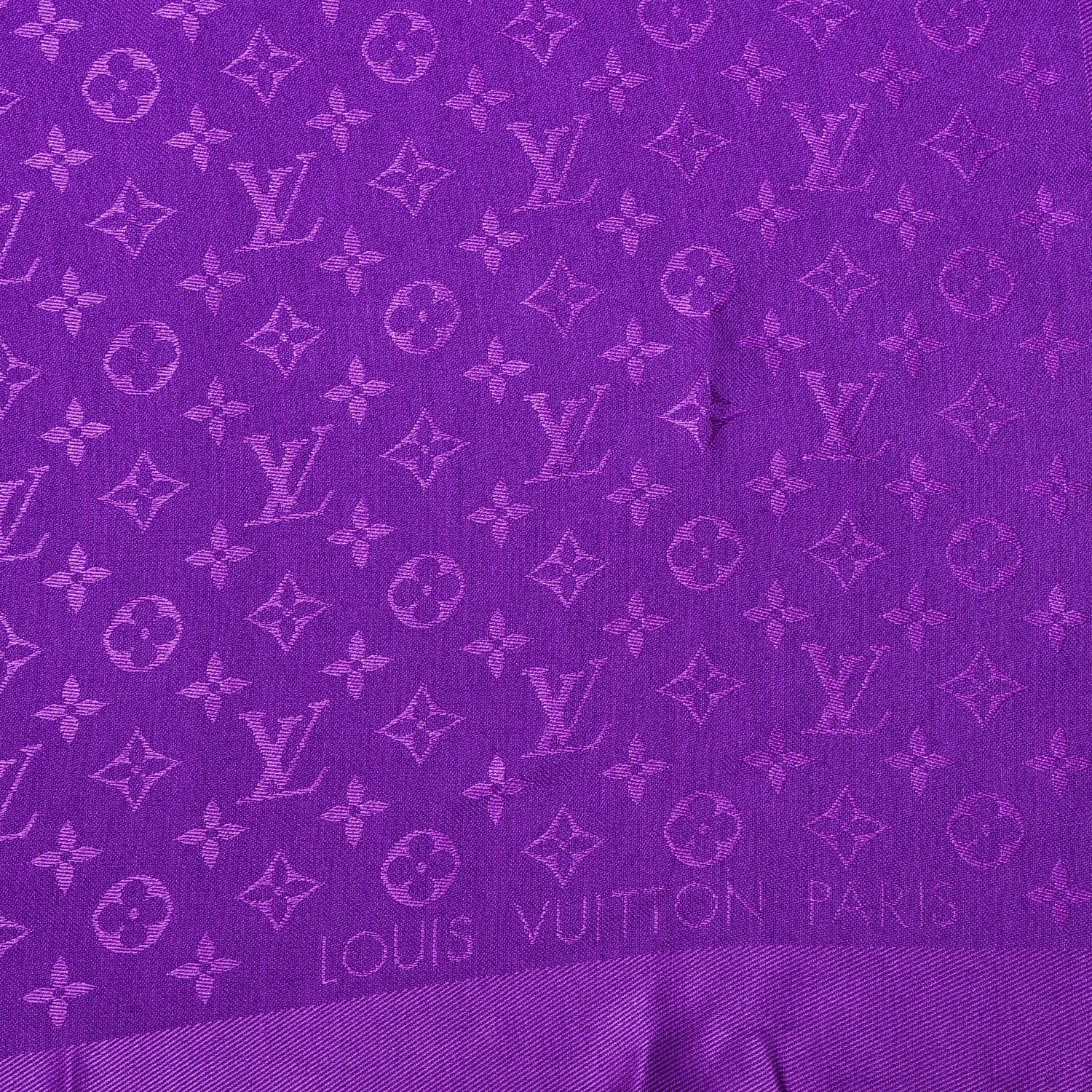 Louis Vuitton Wool Silk Monogram Shawl Amethyste 3 of 4