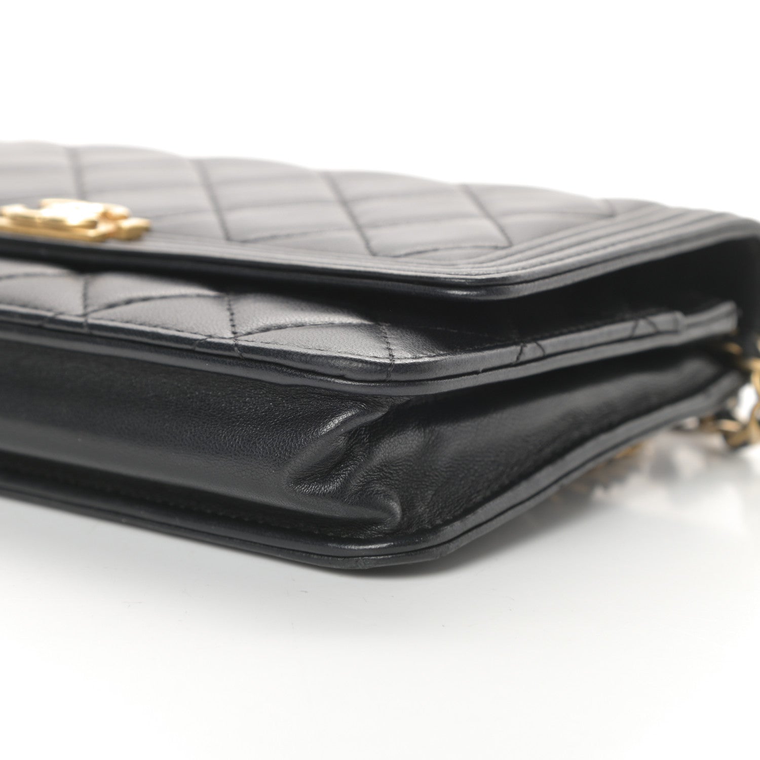 Chanel Lambskin Quilted Boy Wallet On Chain WOC Black 11 of 16