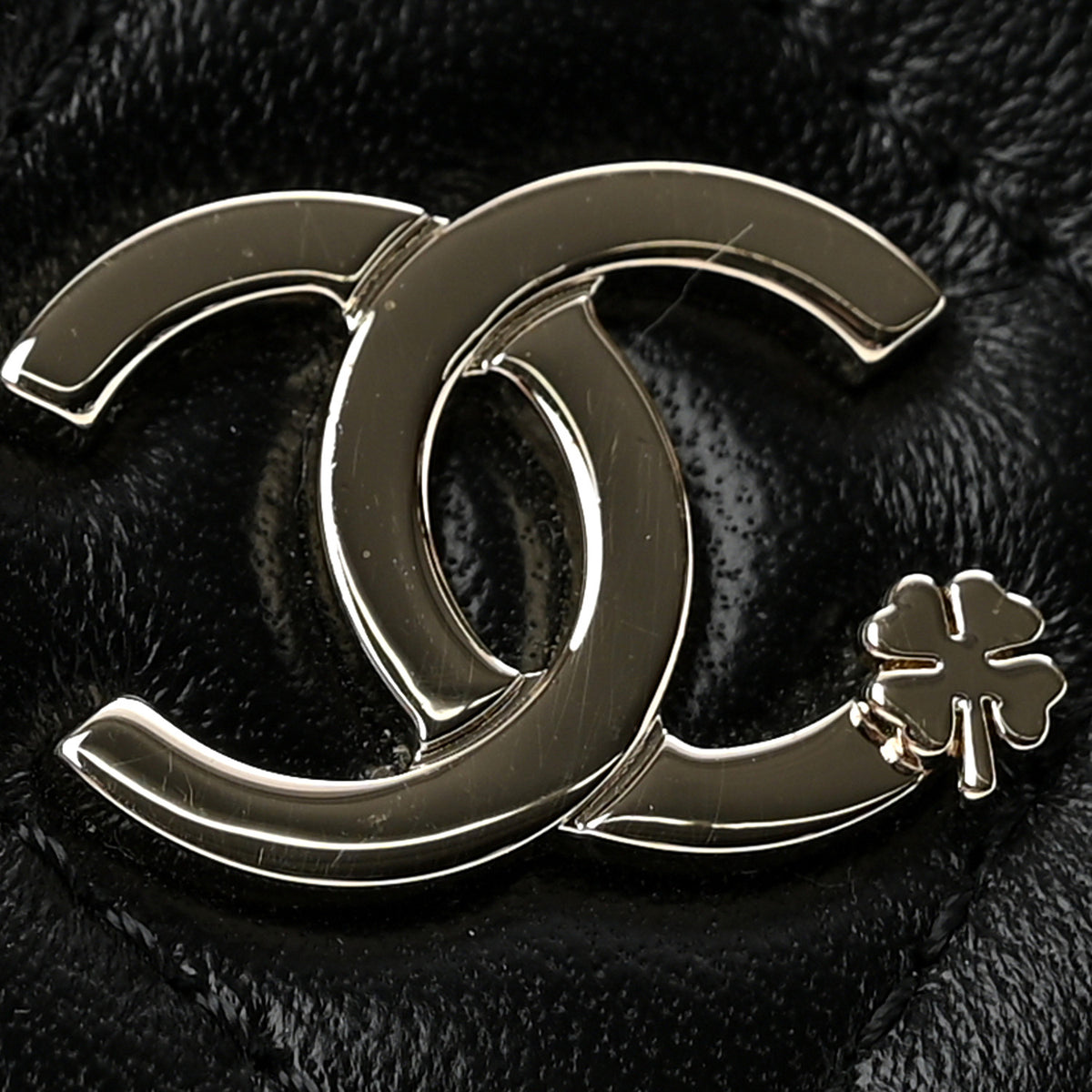 Lambskin Quilted All About Chanel Charm Wristlet Wallet Black