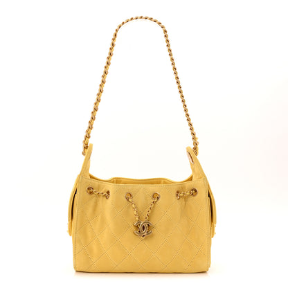 Chanel Suede Quilted Mini Chanel 25 Handbag Yellow 1 of 11