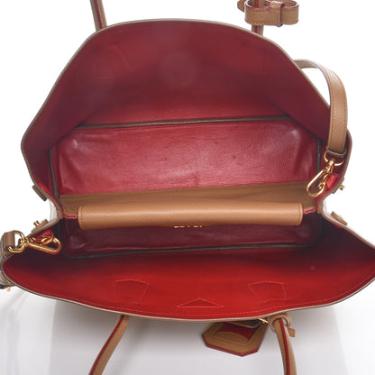 Prada Saffiano Cuir Large Double Bag Caramel 6 of 8