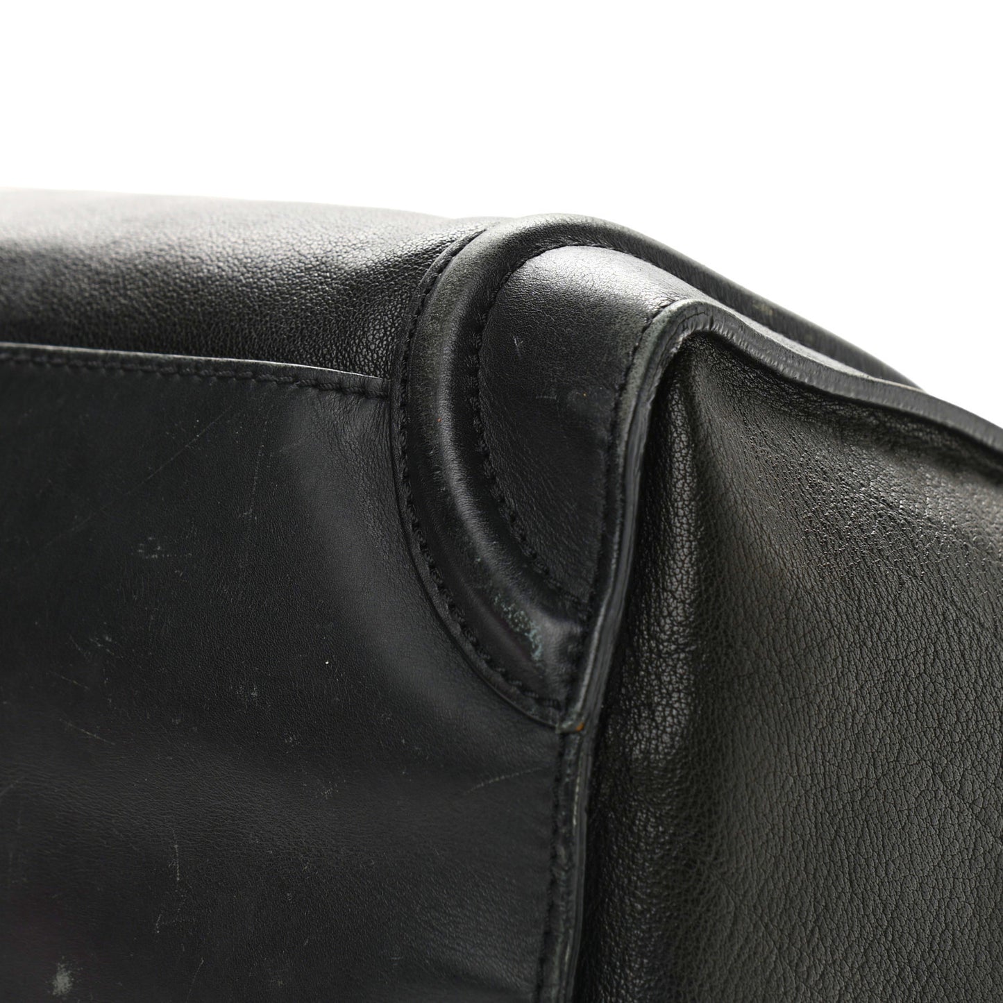 Smooth Calfskin Mini Bi-Color Luggage Forest Black