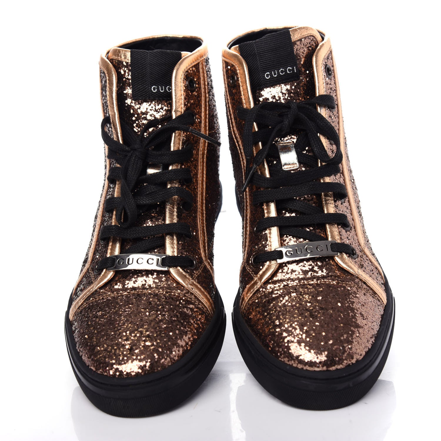 Gucci Nappa Glitter Galactica High Top Sneakers 38 Copper 5 of 11
