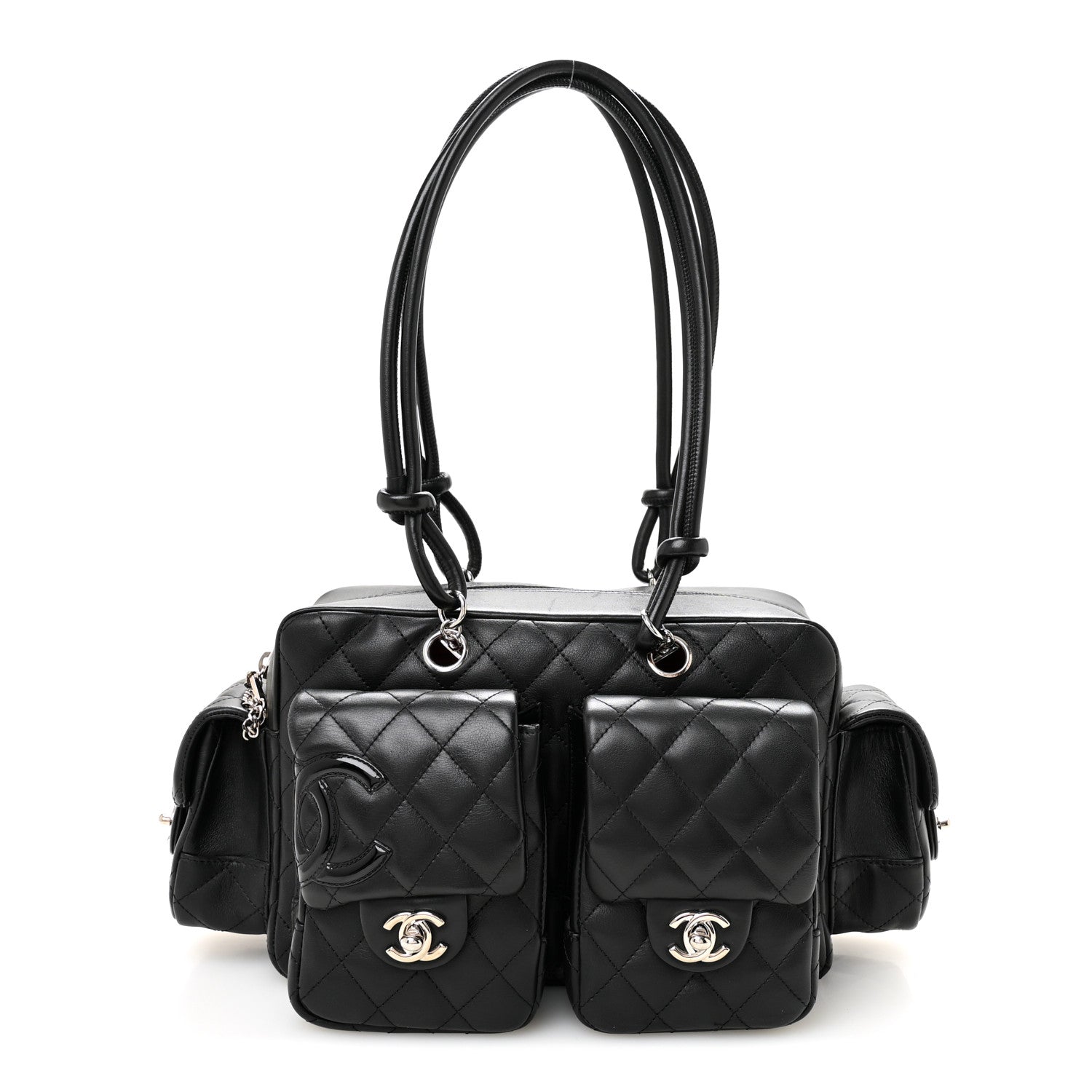 Chanel Calfskin Quilted Small Cambon Multipocket Reporter Black 1 of 10