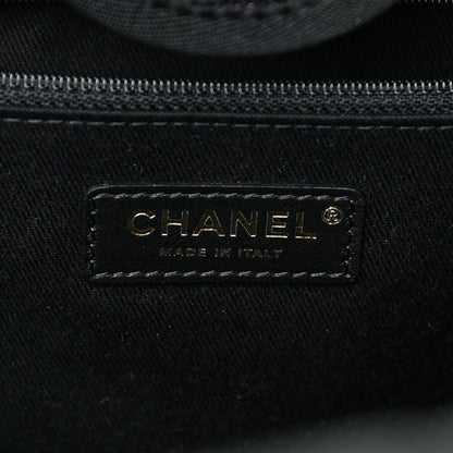 Chanel Mixed Fibers Calfskin Striped Medium Deauville Tote Black 6 of 11