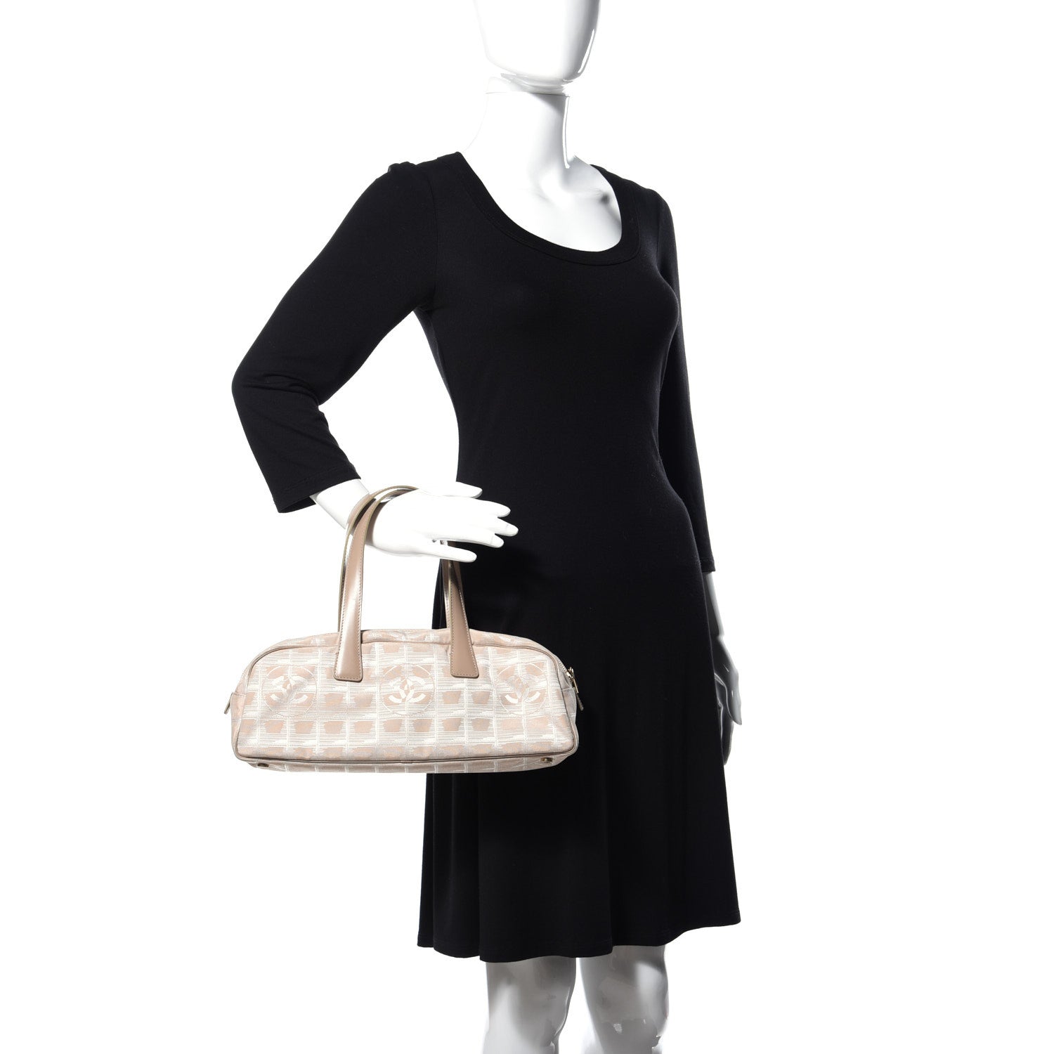 Chanel Nylon Travel Bowler Beige 2 of 12