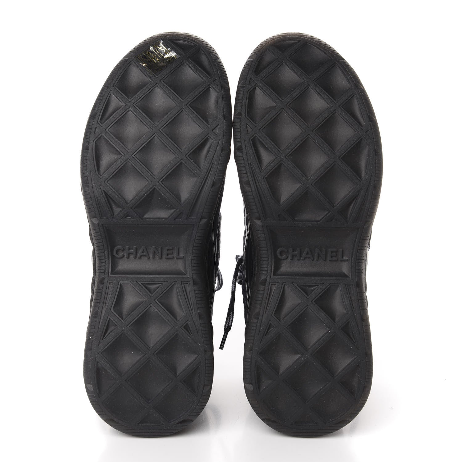 Chanel Fabric Calfskin Suede Womens CC Sneakers 37 Navy 5 of 9