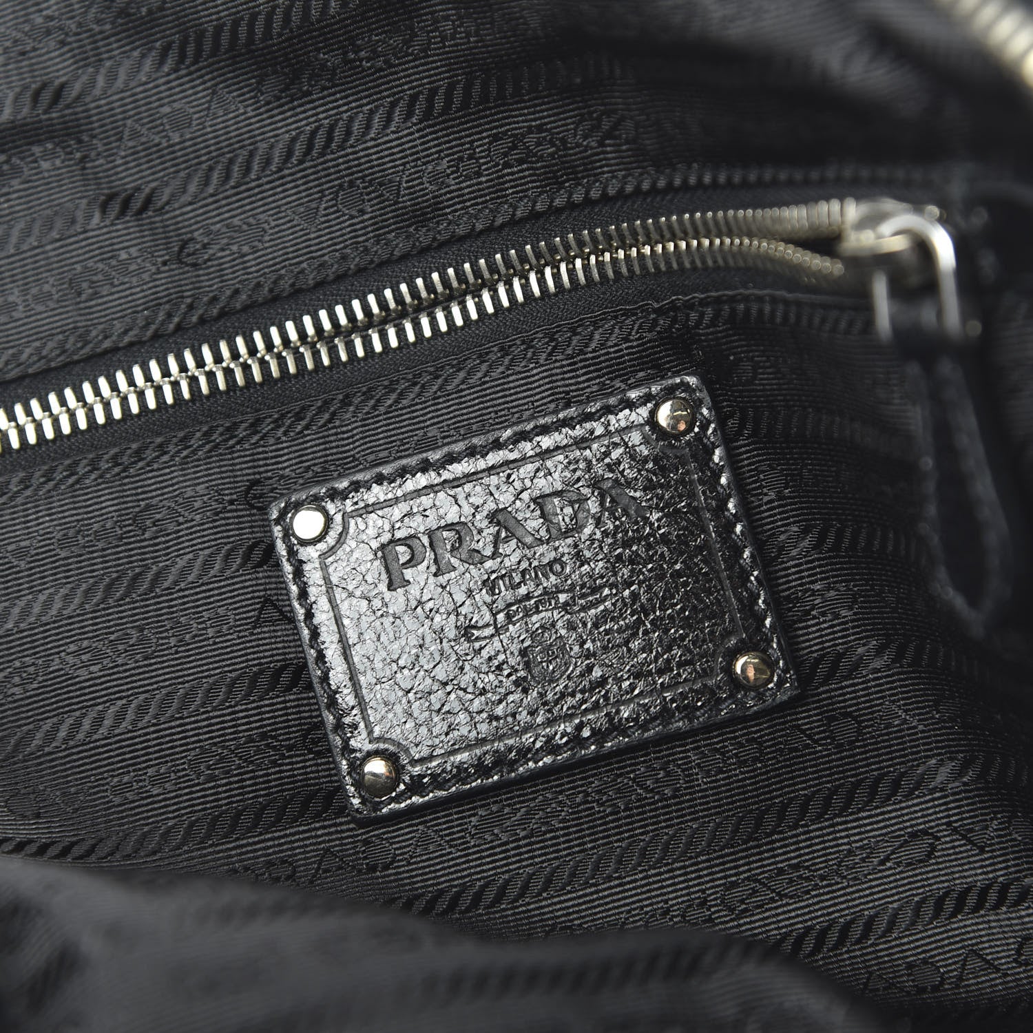 Prada Vernice Naplak Zipper Bowler Tote Black 8 of 9