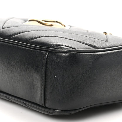 Chanel Lambskin Chevron Quilted Pyramid CC Camera Case Black 10 of 11
