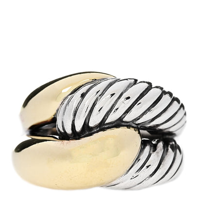 David Yurman Sterling Silver 14K Yellow Gold Large Infinity Ring  53 6.5 1 of 4
