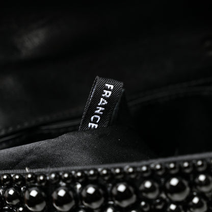 Chanel Pearl Beaded East West Flap Black So Black 7 of 14