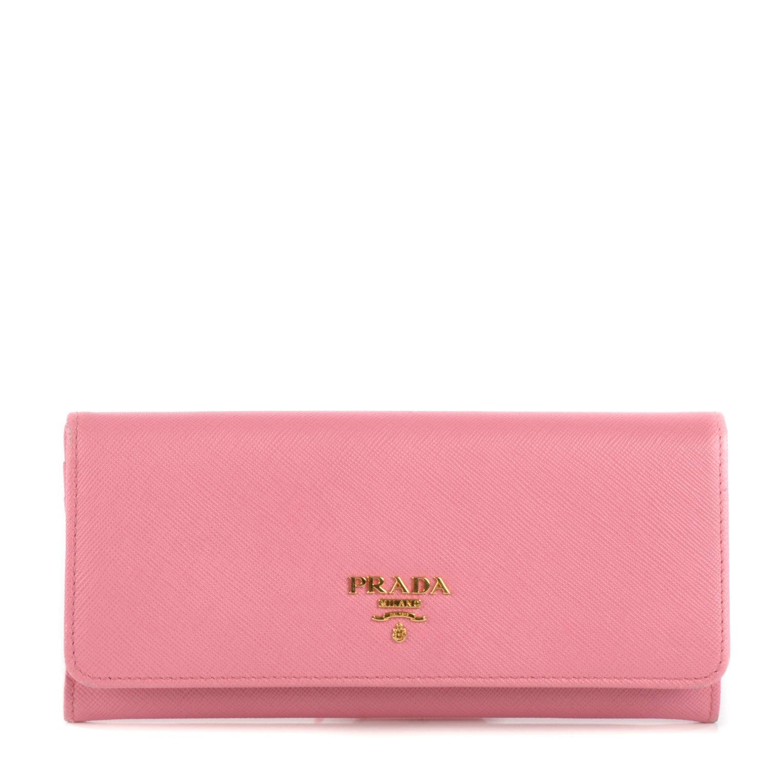 Prada Saffiano Metal Continental Flap Wallet Geranio 1 of 9