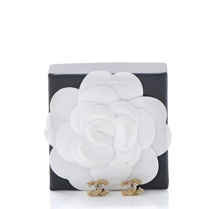 Chanel Crystal CC Earrings Gold 7 of 7