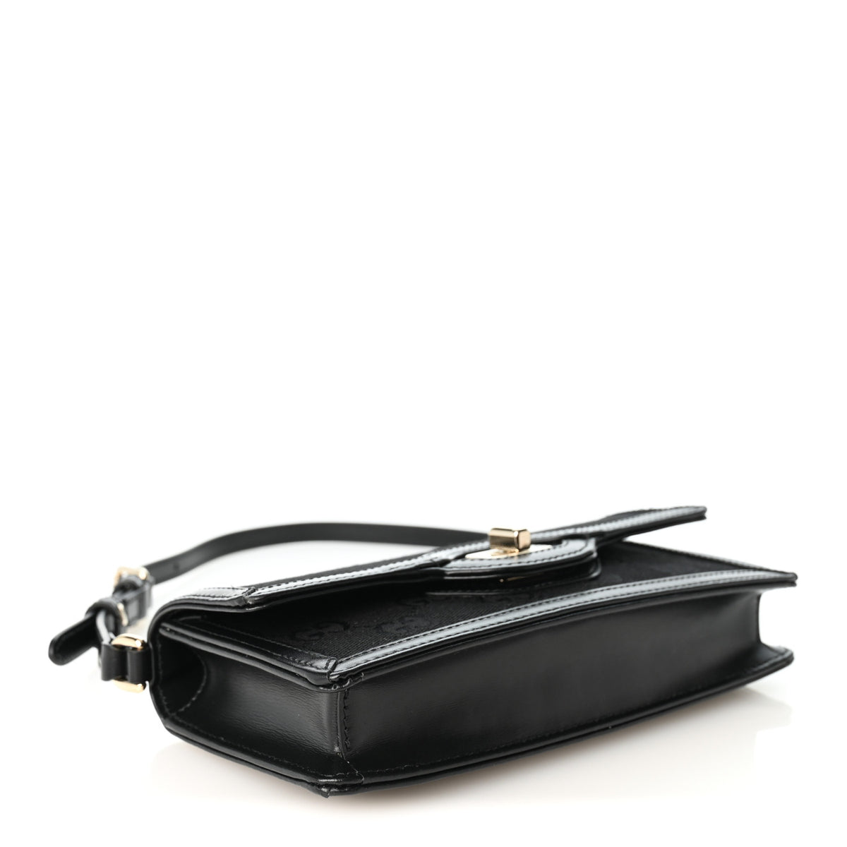 Gucci GG Monogram Textured Dollar Calfskin Small Luce Shoulder Bag Black 4 of 9
