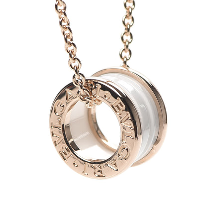 Bulgari 18K Rose Gold White Ceramic B.Zero1 Pendant Necklace 7 of 8