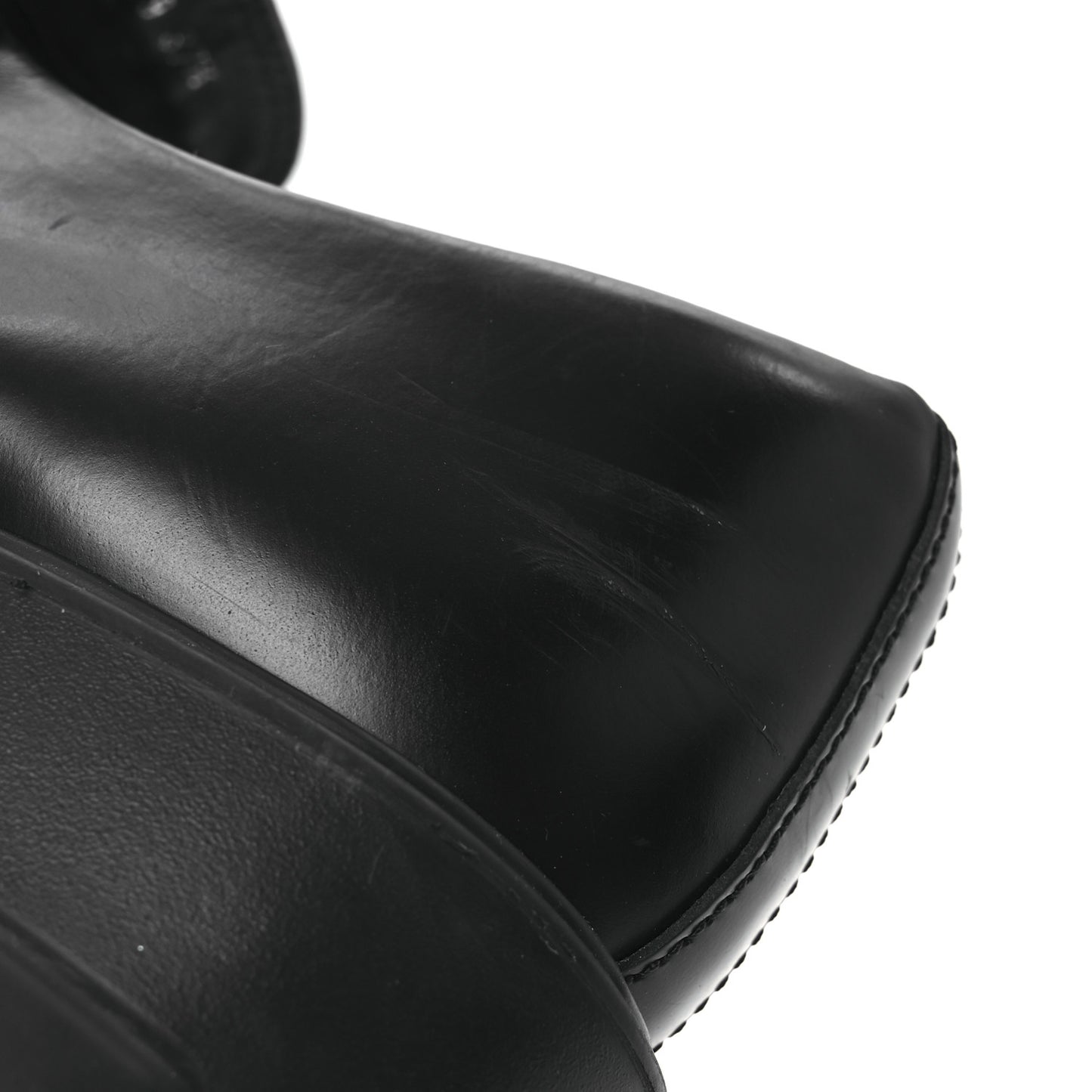 Spazzolato Rois Metal Triangle Logo Monolith 55mm Loafers 37.5 Black