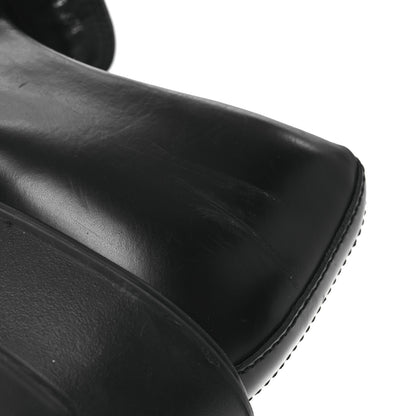 Prada Spazzolato Rois Metal Triangle Logo Monolith 55mm Loafers 37.5 Black 13 of 14