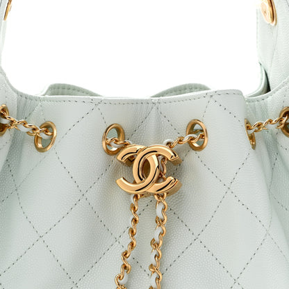 Chanel Caviar Quilted Mini Chanel 25 Handbag Light Blue 15 of 21