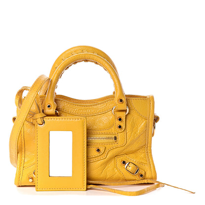 Balenciaga Agneau Classic Gold Hardware Nano City Jaune Epi 1 of 11