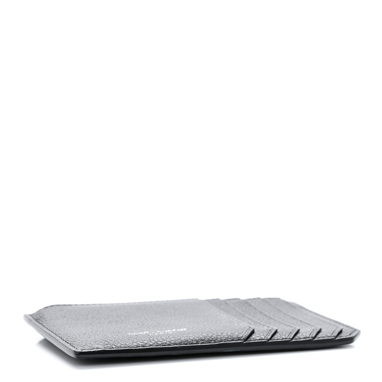 Saint Laurent Grained Calfskin 5 Fragments Zip Pouch Card Holder Black 4 of 9