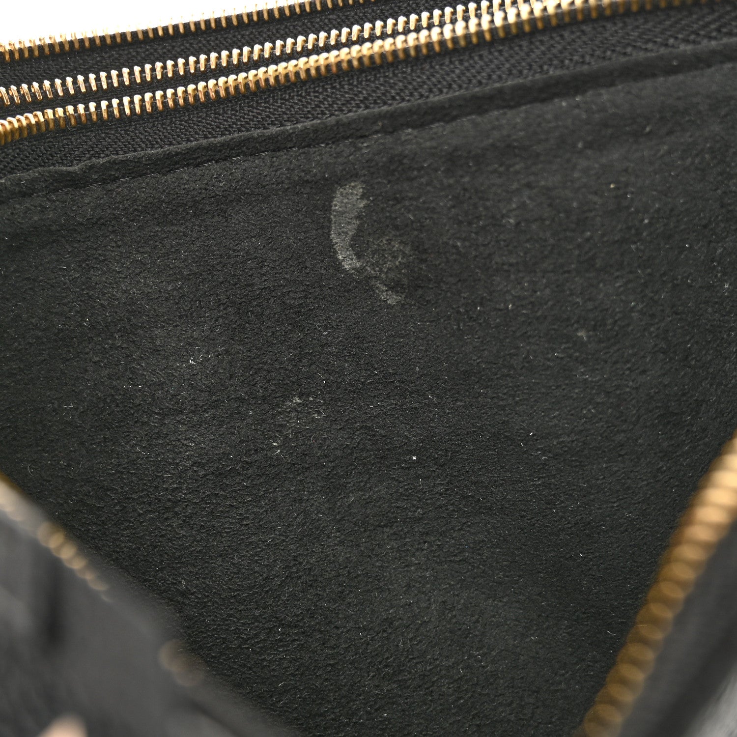 Louis Vuitton Empreinte Monogram Giant Double Zip Pochette Black Cream 11 of 12