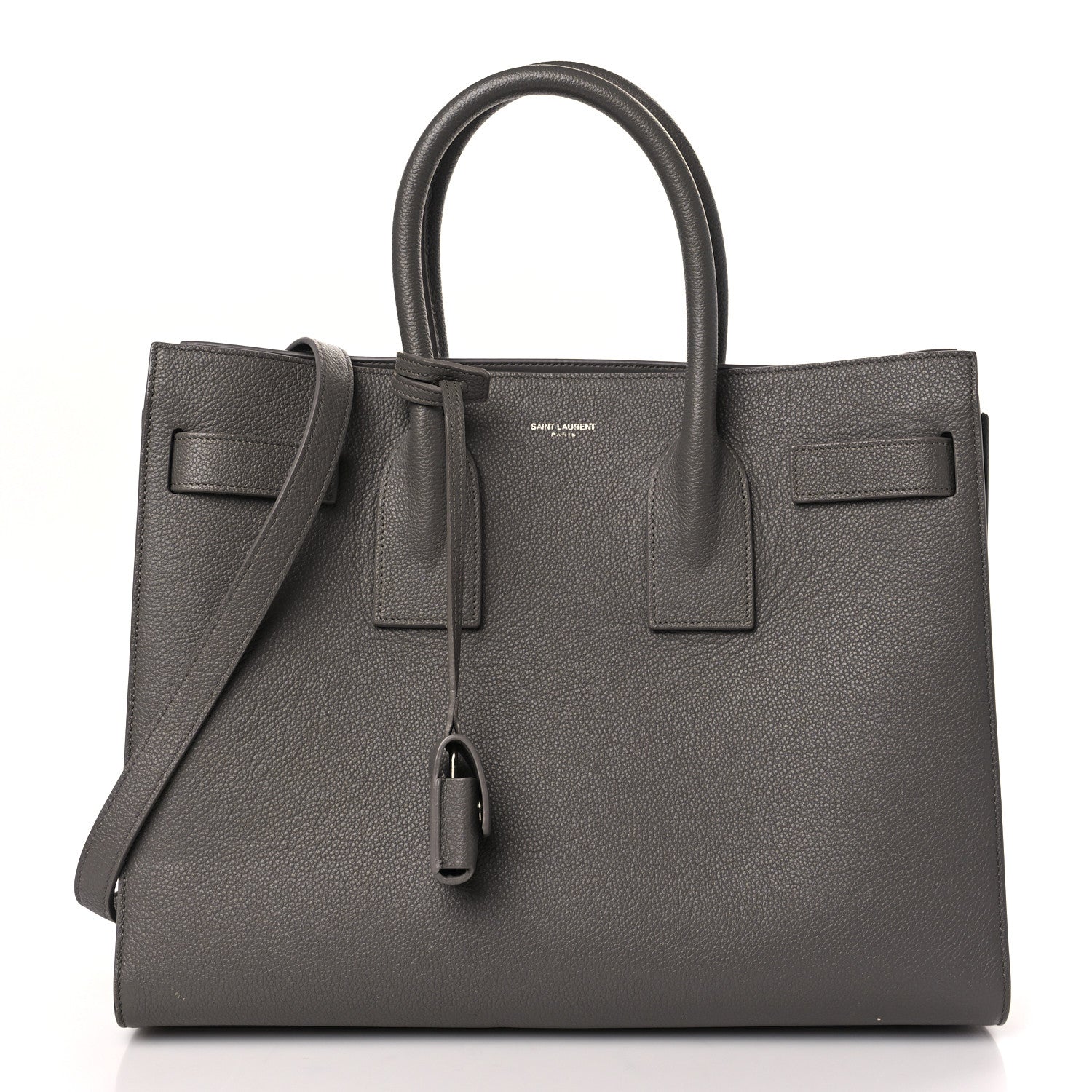 Saint Laurent Grained Calfskin Small Sac De Jour Fog 3 of 10