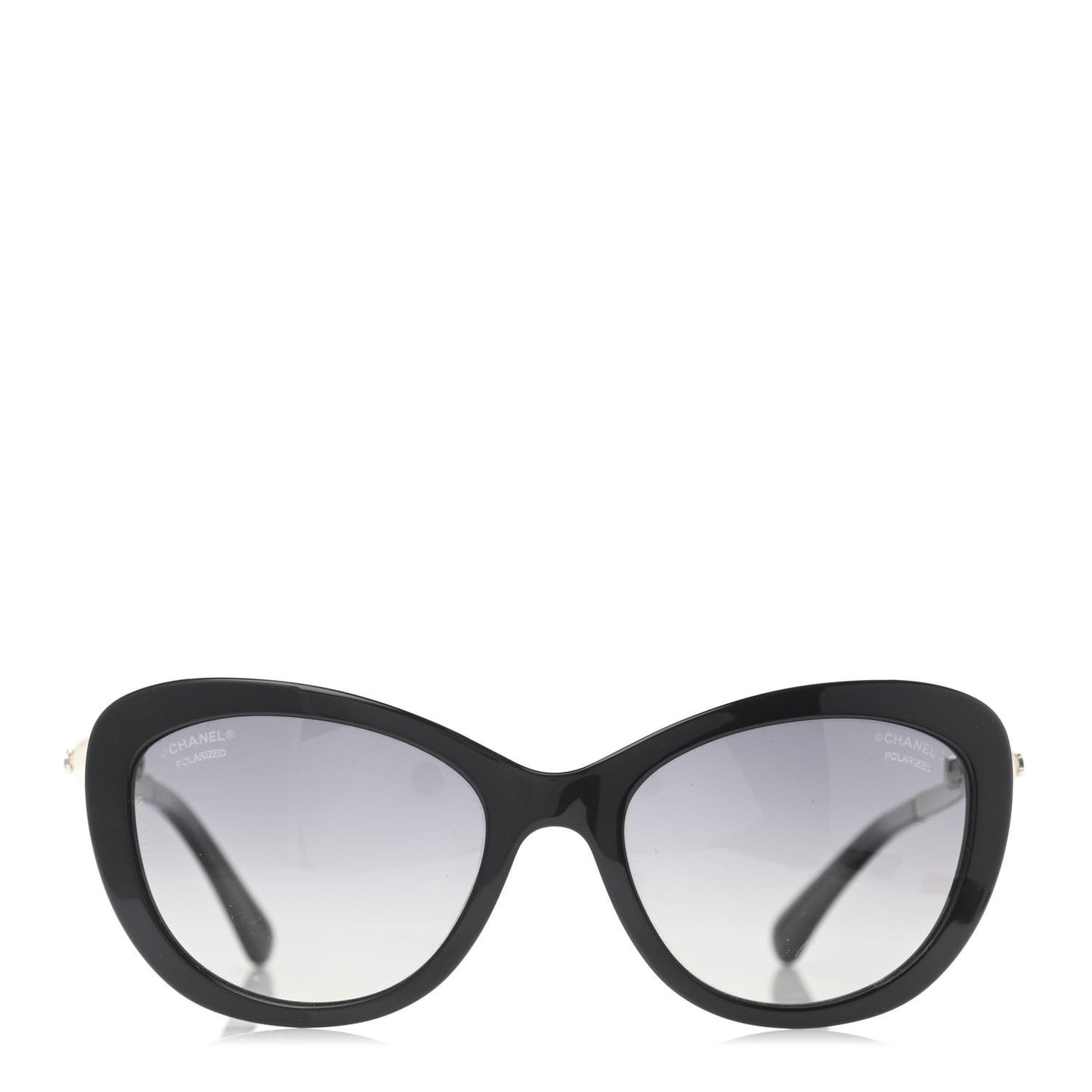 Polarized Cat Eye Pearl Sunglasses 5340-H Black