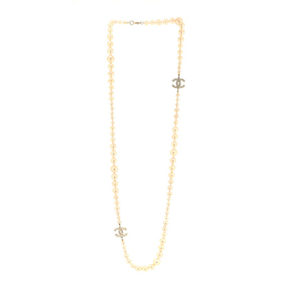 Chanel Graduated Pearl CC Long Necklace Gold 3 of 5